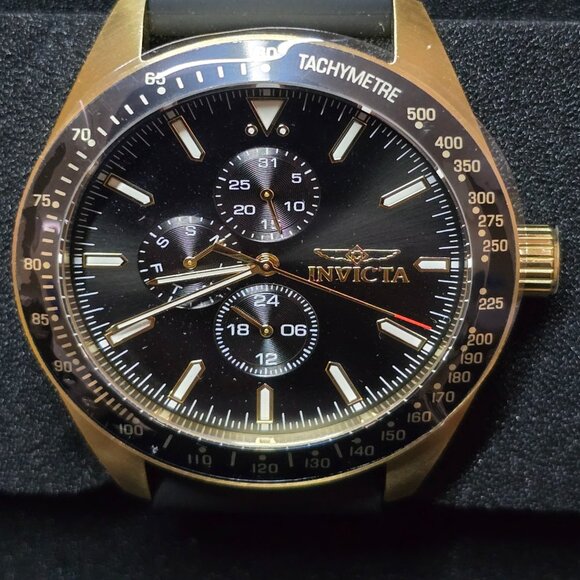Invicta Aviator Nomad Men's Watch - 45mm, Black (38404) - Black and Gold - Picture 1 of 10